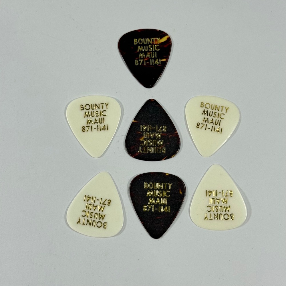 VTG Bounty Music Maui Guitar Picks Set of 7 Hawaii Surf Rock Brown Cream Gear